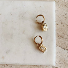 Load image into Gallery viewer, CZ Pendant Huggie Hoops